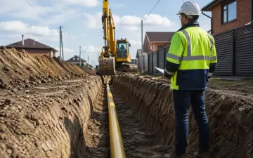 Прокладка поселкового газопровода в траншее